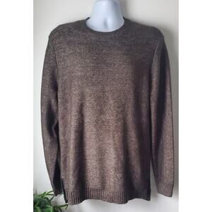 01.Algo Mens Brown Long Sleeve Sweater Size Large Normcore Preppy Casual